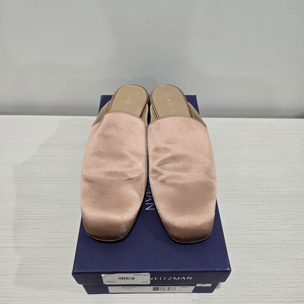 Stuart Weitzman Mulearky Satin Mules - Picture 2 of 9